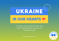 Ukraine In Our Hearts Postcard