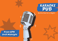 Karaoke Pub Postcard Design