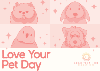 Modern Love Your Pet Day Postcard