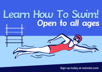Summer Swimming Lessons Postcard
