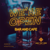 Neon Now Open Instagram Post Design