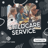 Abstract Shapes Childcare Service Linkedin Post