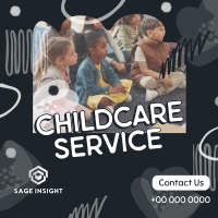 Abstract Shapes Childcare Service Linkedin Post Design