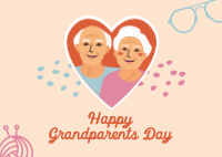 Heart Grandparents Greeting  Postcard
