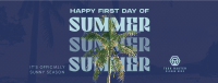 Summer Palm Tree Facebook Cover Image Preview