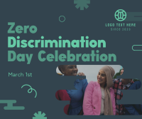 Playful Zero Discrimination Celebration Facebook Post