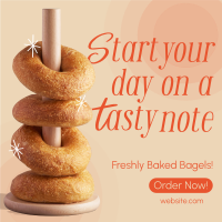 Fresh Baked Bagels Instagram Post Design