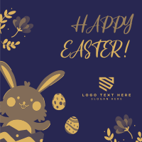 Cute Floral Bunny Easter Linkedin Post