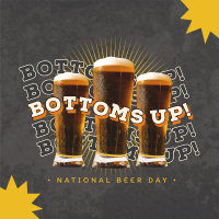 Bottoms Up this Beer Day Linkedin Post Design