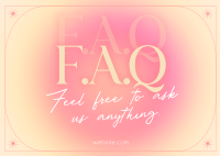 Minimalist FAQ Postcard Design