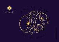 Anzac Day Minimalist Postcard