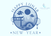 Happy Lunar Year Postcard Design