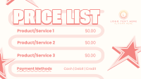 Price List Quirky Animation