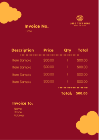 Cute Clouds Invoice