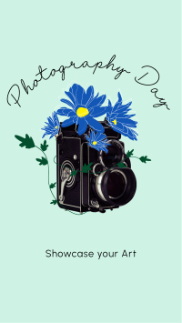 Old Camera and Flowers Instagram Story