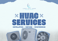 Retro HVAC Service Postcard