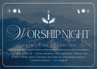 Modern Worship Night Postcard Design