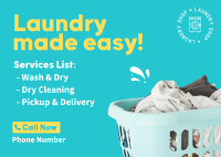 Laundry Made Easy Postcard