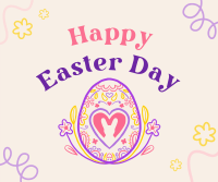 Floral Egg with Easter Bunny Facebook Post