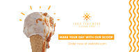 Creamy Ice Cream Scoop Facebook Cover Image Preview