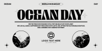 Retro Ocean Day Twitter Post Design