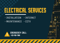 Electrical Services List Postcard