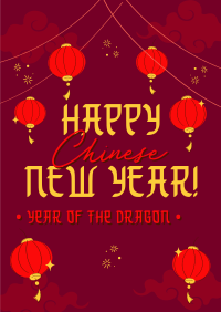 Festive Chinese Lanterns Poster