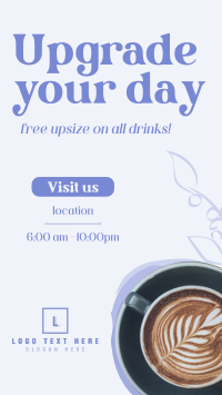 Free Upgrade Upsize Coffee Facebook Story