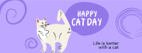 Swirly Cat Day Facebook Cover
