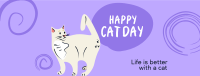 Swirly Cat Day Facebook Cover Image Preview