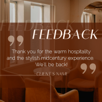 Minimalist Hotel Feedback Linkedin Post