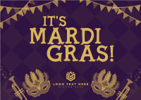 Rustic Mardi Gras Postcard