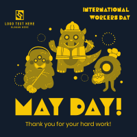 Fun-Filled May Day Linkedin Post Design