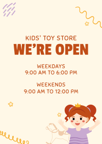 Toy Shop Hours Poster