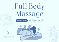 Body Massage Promo Postcard