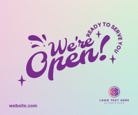 We're Open Funky Facebook Post