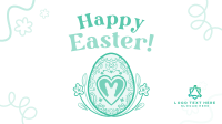 Floral Egg with Easter Bunny Facebook Event Cover