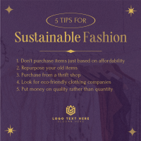 Stylish Chic Sustainable Fashion Tips Instagram Post