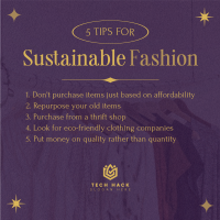 Stylish Chic Sustainable Fashion Tips Instagram Post Image Preview