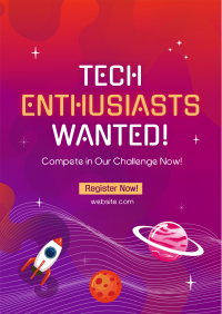 Cosmic Tech Enthusiasts Flyer Design