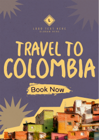 Travel to Colombia Paper Cutouts Poster