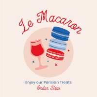 French Macaron Dessert Instagram Post Design