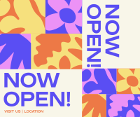 Floral Pattern Now Open Facebook Post Image Preview