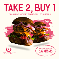 Flame Grilled Burgers Instagram Post Design