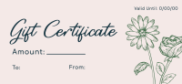 Flowers Gift Certificate example 3