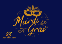 Let's Celebrate Mardi Gras Postcard