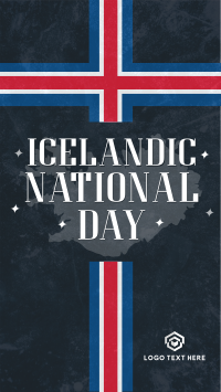 Sparkly Icelandic National Day TikTok Video Image Preview