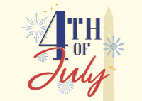 4th of July Text Postcard