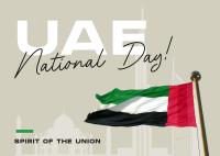 UAE National Flag Postcard Design