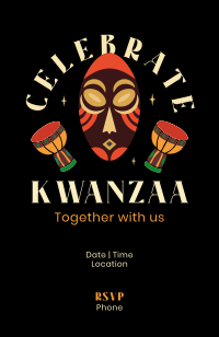 Kwanzaa African Mask  Invitation